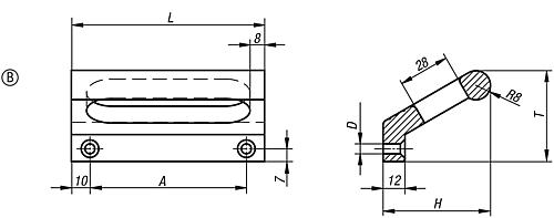 Profilgriff, Form: B Aluminium, natur eloxiert, A=100, D=M06 - K0234.100053 - gibt’s bei ☆ HUG Technik ✓