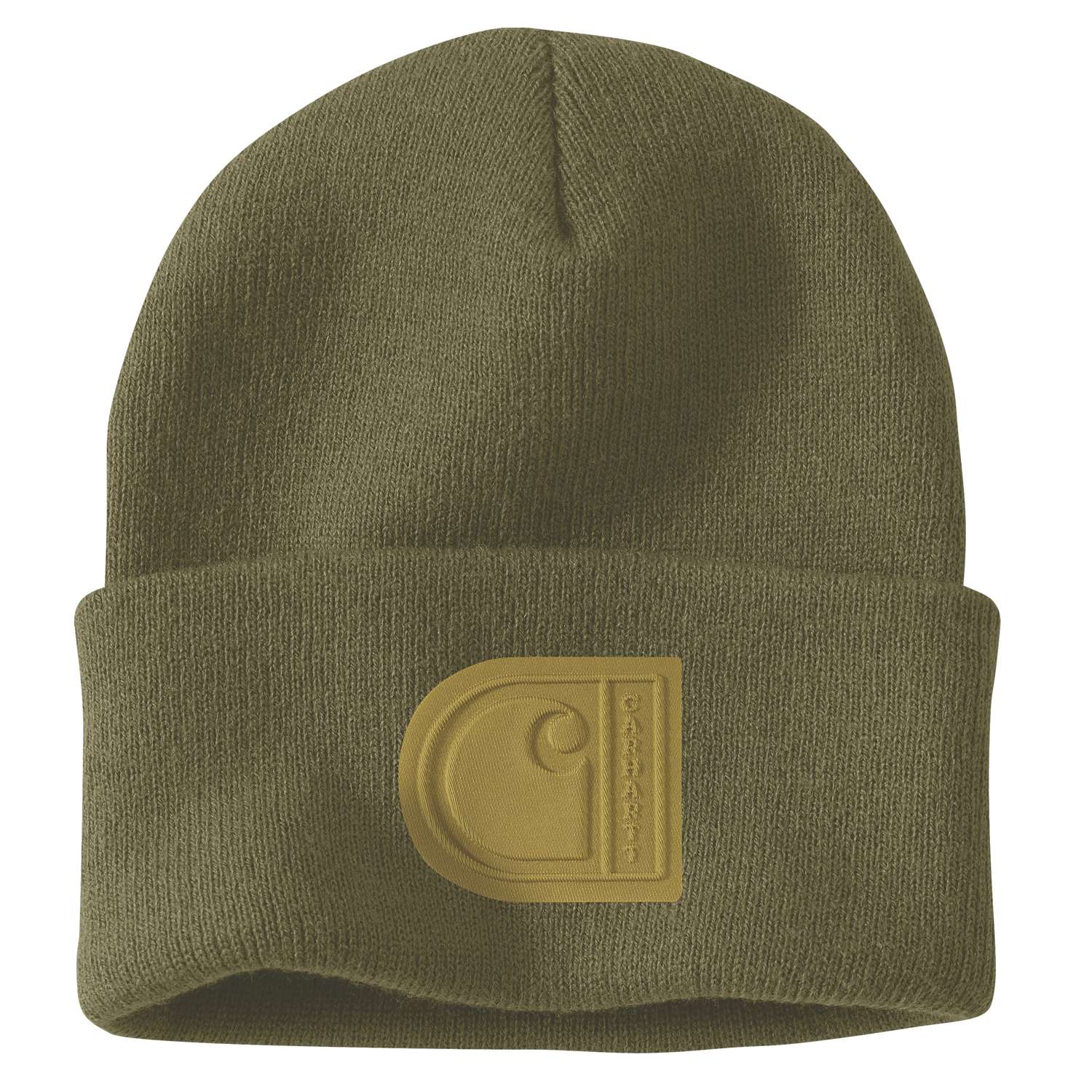 carhartt® Herren Mütze »KNIT CUFFED C PATCH BEANIE« dark bronzed green Flach  - direkt bei HUG Technik ✓