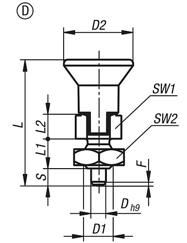 Arretierbolzen kurze Ausführung Gr.0 M08, Form: D Edelstahl, D=4 - K0748.14004080 - kommt direkt von HUG Technik 😊