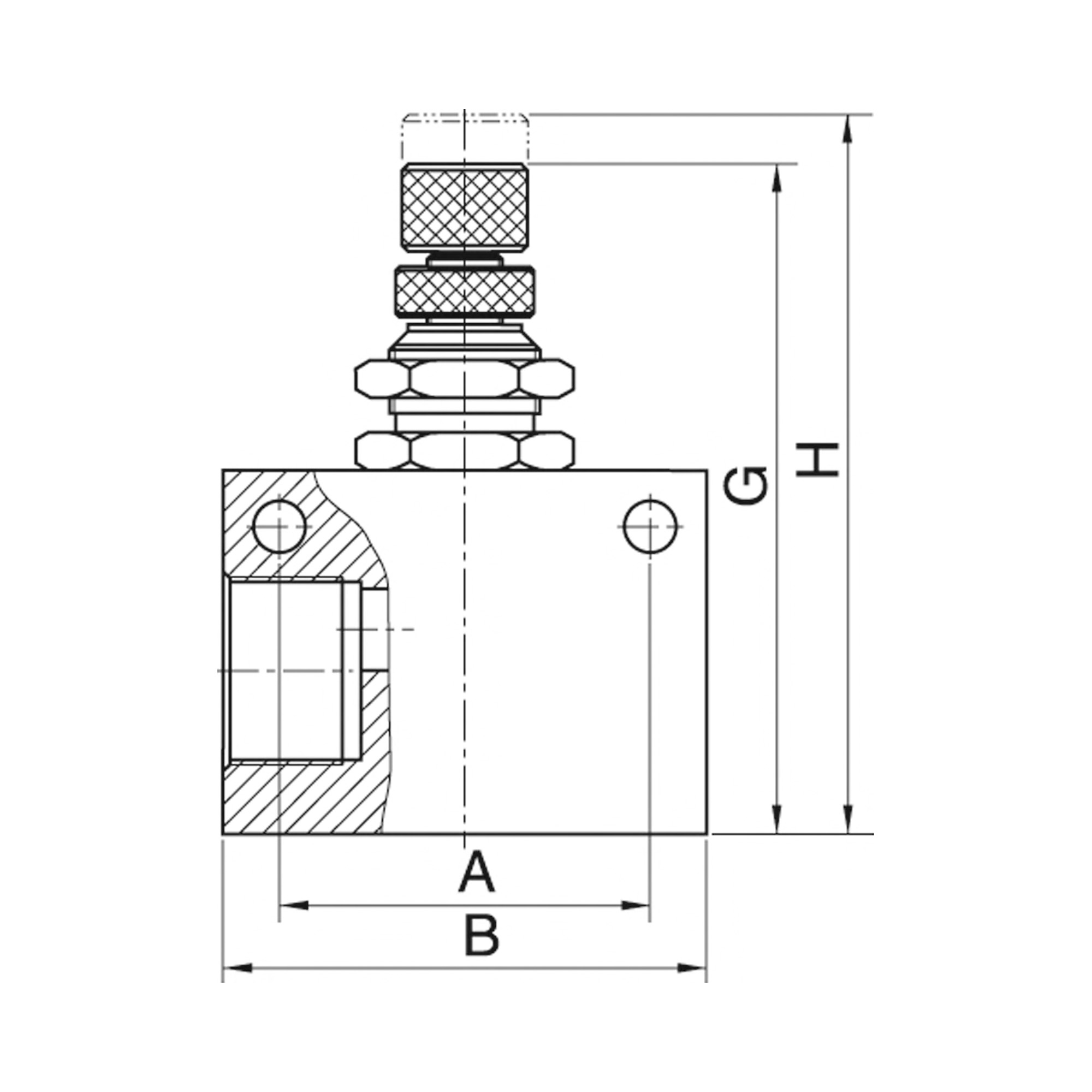 Drosselrückschlagventil »ASC«, in Blockform, Aluminium, G 1/4 - erhältlich bei ☆ HUG Technik ✓