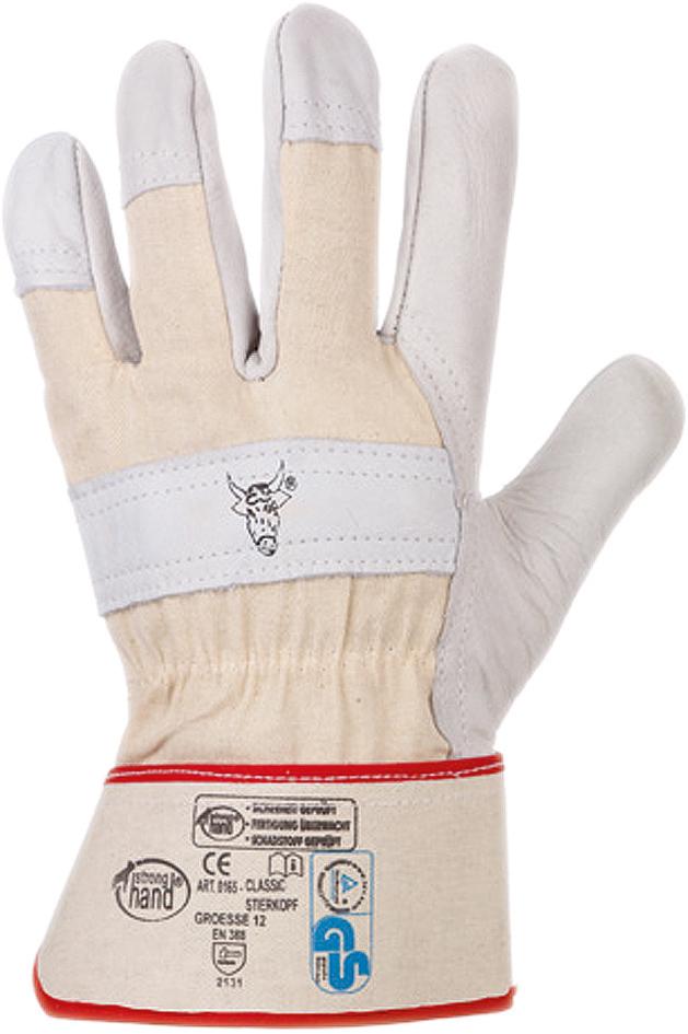 STRONGHAND® Handschuh Stierkopf Classic, Rindvollleder, natur - bekommst Du bei ★ HUG Technik ✓