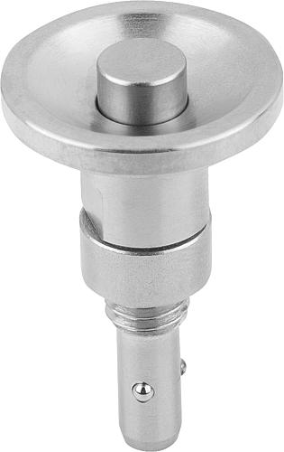 Kugelsperrbolzen mit Pilzgriff, D1=10, L1=21,5, Stahl Vernickelt, Komp: Stahl - K1063.1024 - erhältlich bei ✭ HUG Technik ✓
