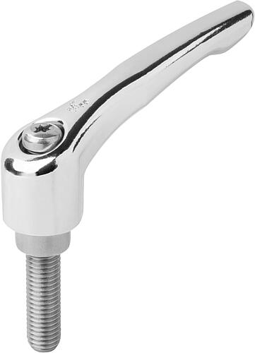 Produktbild Klemmhebel Gr.0 M04x20 Zink, hochglanzverchromt, Komp: Edelstahl - K0123.0046x20