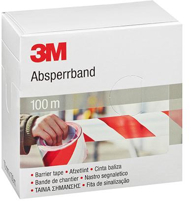 3M™ Absperrband 70mm x 100m rot-weiß - bei HUG Technik ✭