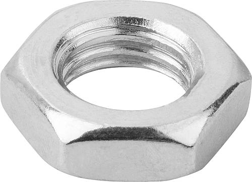 Sechskantmutter niedrige Form DIN439 M14, Rechtsgewinde, SW=22, Stahl galvanisch verzinkt - K0700.14 - bei HUG Technik ✭