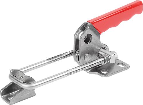 Bügelspanner Horizontal mit Gegenhalter L1=56,3, Edelstahl blank, Komp: Kunststoff Komp: rot - K1260.17000 - direkt von HUG Technik ✓