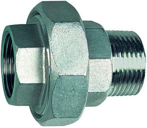 Lösbarer Doppelgewindenippel, IG/AG, flach dichtend G 1/8, Edelstahl 1.4408 - gibt’s bei HUG Technik ✓