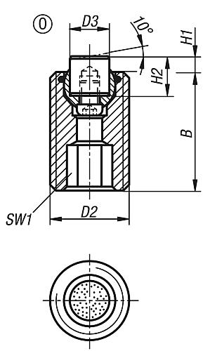 Pendelauflage mit O-Ring M20X30, Form:O Vergütungsstahl, auswechselbare Einsätze, Komp:Diamant - K0291.520X030 - erhältlich bei ✭ HUG Technik ✓