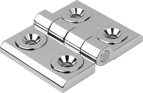 Scharnier justierbar Form:C, horizontal 76X60, Befestigungsbohrungen, Zink verchromt, Komp:Edelstahl - K1898.0538212131