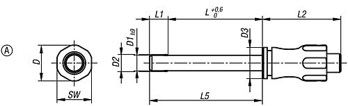 Kugelsperrbolzen D1=10 L=20, Form: A Edelstahl, Komp: Edelstahl - K0790.001510020 - erhältlich bei ✭ HUG Technik ✓