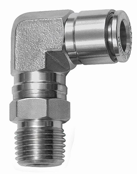 L-Steckverschraubung, R 1/2, Schlauch-ø 10, drehbar, L1 24.3, L2 37.5, Edelstahl - bei HUG Technik ☆