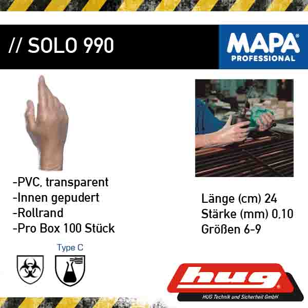 MAPA® Einweghandschuh »Solo 990« (Box mit 100 Stück) - bei HUG Technik ♡
