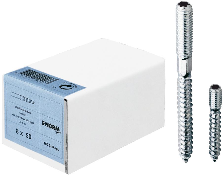 E-NORMpro Stockschrauben Innensechsrund 15 M6x50 Stahl, galvanisch verzinkt, Packung mit 100 Stück - bei HUG Technik ♡ E-NORMpro Stockschrauben Innensechsrund 15 M6x50 Stahl, galvanisch verzinkt, Packung mit 100 Stück - bei HUG Technik ♡