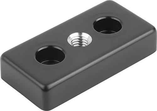 Fußplatte M08 60x30x12, schwarz pulverbeschichtet, Typ I - K1057.0630601081 - erhältlich bei ✭ HUG Technik ✓
