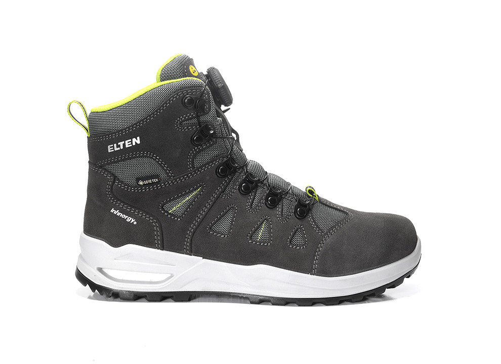 ELTEN® Berufsstiefel RILEY XXF BOA® GTX grey-lime Mid ESD O2 WR CI - rechts