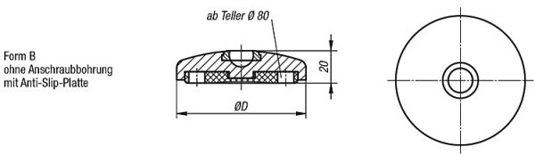 Teller Anti-Slip-Platte, Form:B Edelstahl, D=100 - K0416.21002 - erhältlich bei ✭ HUG Technik ✓