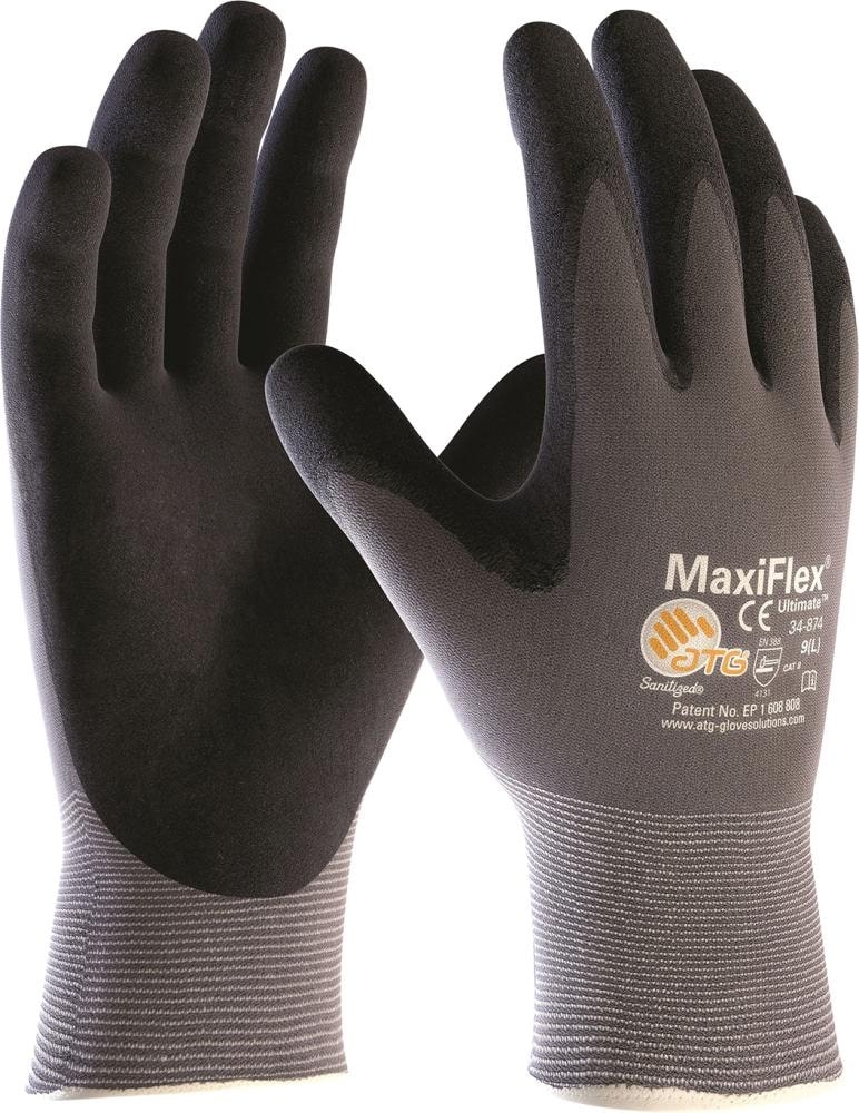ATG® MaxiFlex® Ultimate™ Strickhandschuh schwarz-grau, Nylon, schwarz-grau - bei HUG Technik ✭