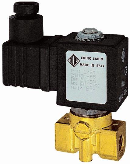 2/2-Wege-Magnetventil Messing, NO, direktgesteuert, 230 V, G 1/4, PN 0 - 10 bar - erhältlich bei ♡ HUG Technik ✓