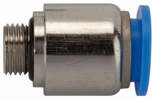 Steckverschraubung gerade »Blaue Serie«, rund, G 1/2, Schlauch-Außen-ø 10mm - direkt bei HUG Technik ✓