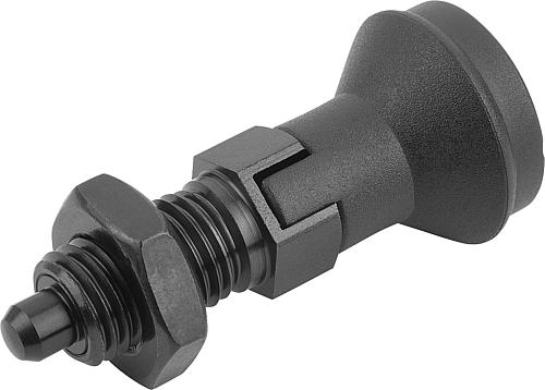 Arretierbolzen Gr.1 M10x1, Form: D Stahl, gehärtet, Komp: Thermoplast - K0339.4105 - bei HUG Technik ♡