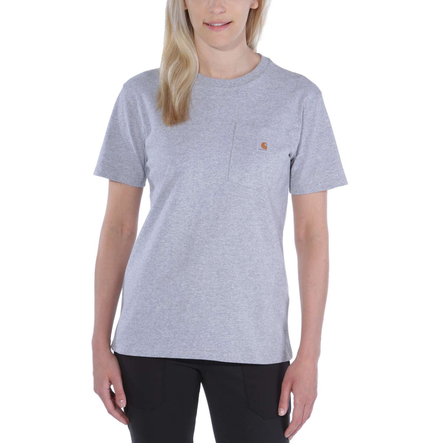 carhartt® Damen-T-Shirt »WORKW POCKET S/S T-SHIRT«, heather grey - bekommst Du bei HUG Technik ♡