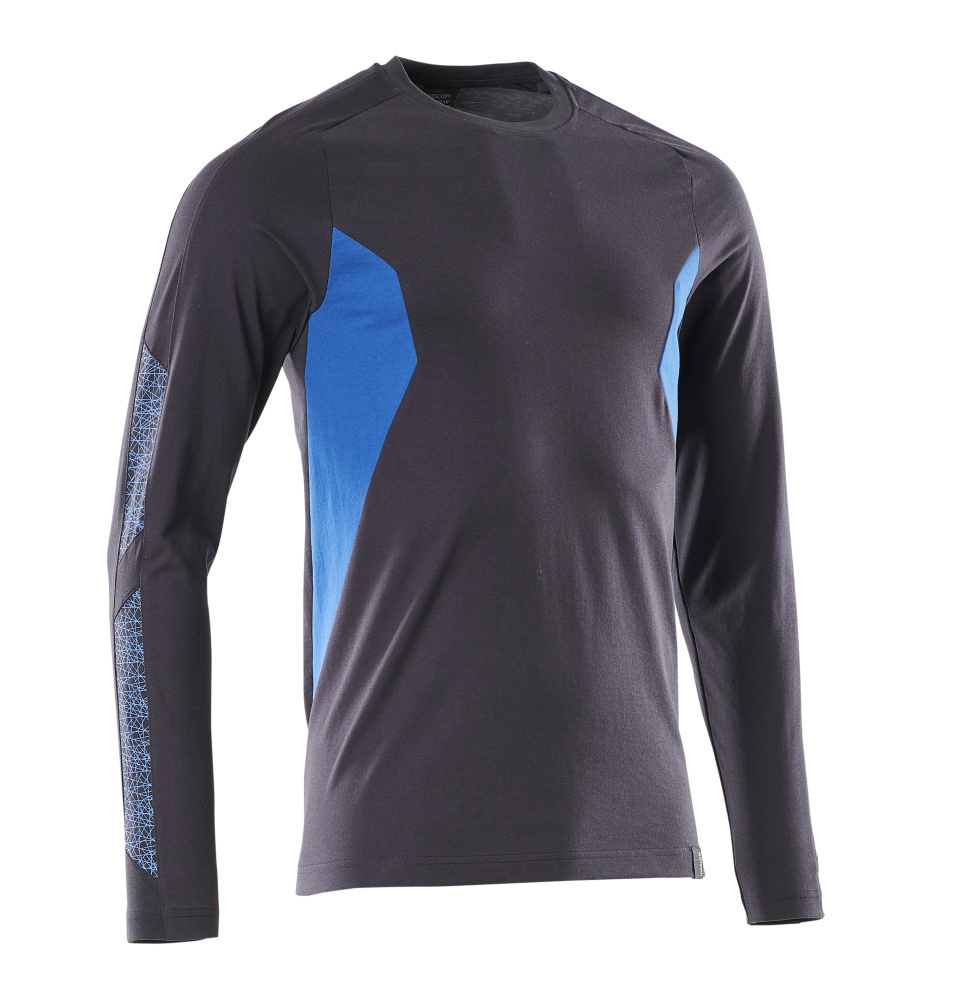 MASCOT® ACCELERATE T-Shirt, Langarm  Gr. 2XL/ONE, schwarzblau/azurblau - erhältlich bei ✭ HUG Technik ✓