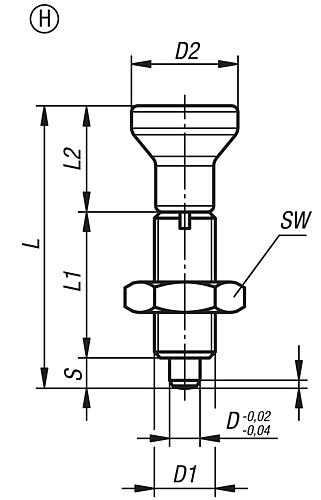 Arretierbolzen Gr.0 M08x1, Form: H Edelstahl, gehärtet, D=4 - K0634.002004 - gibt’s bei ☆ HUG Technik ✓