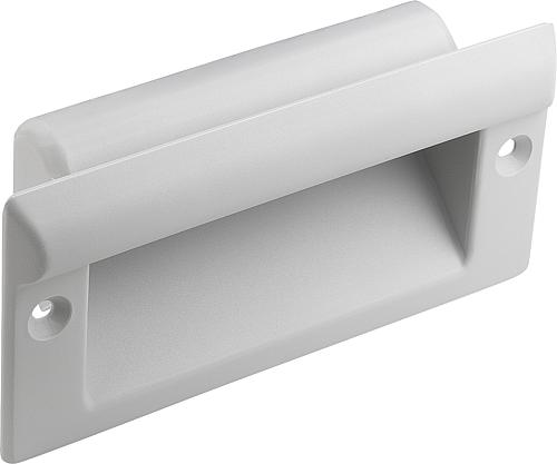 Schalengriff B=100 Thermoplast, grau RAL7035, Komp: pulverbeschichtet - K0242.1082042 - erhältlich bei ✭ HUG Technik ✓