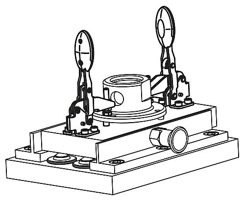 Schnellspanner Horizontal Standard, Fuß senkrecht F1=1350, verstellbare Andruckspindel M06x35, Stahl - K0661.006024 - kommt direkt von HUG Technik 😊