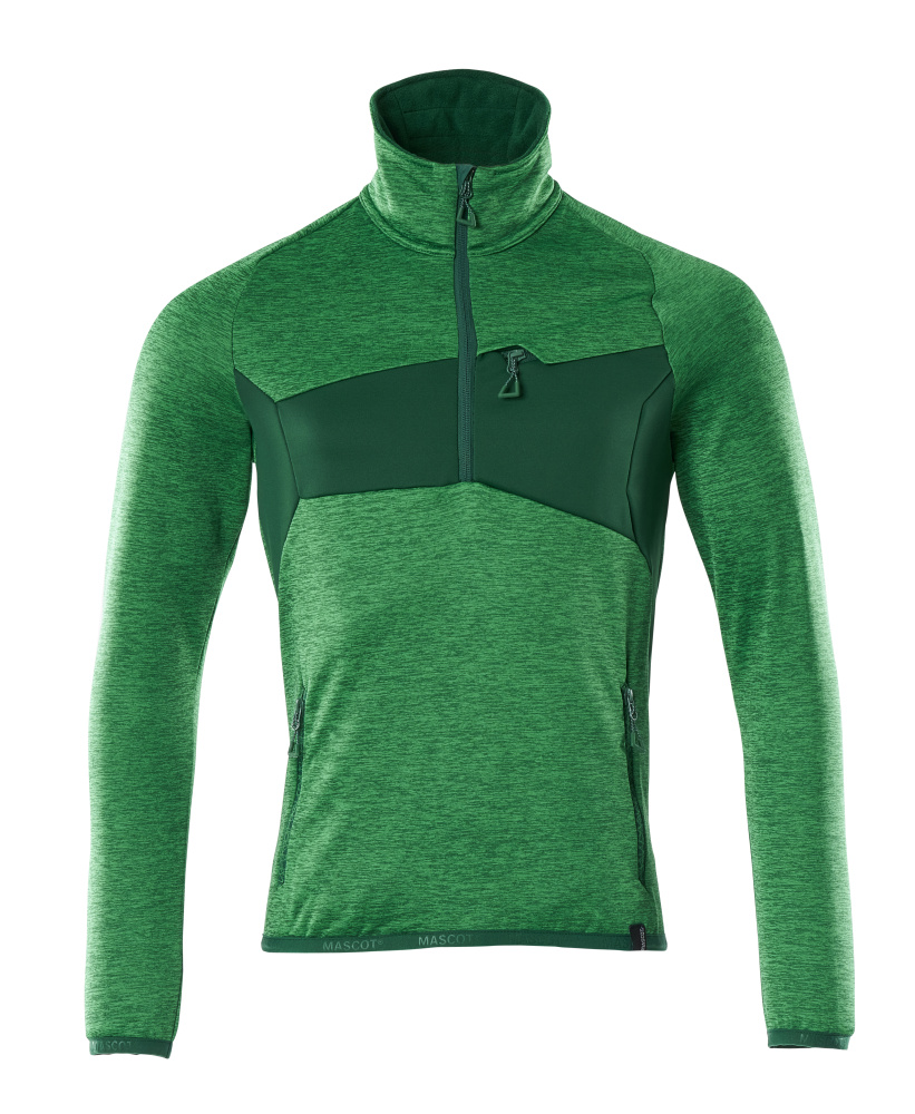 MASCOT® ACCELERATE Fleecepullover mit kurzem Reißverschluss  Gr. 2XL, grasgrün/grün - direkt bei HUG Technik ✓