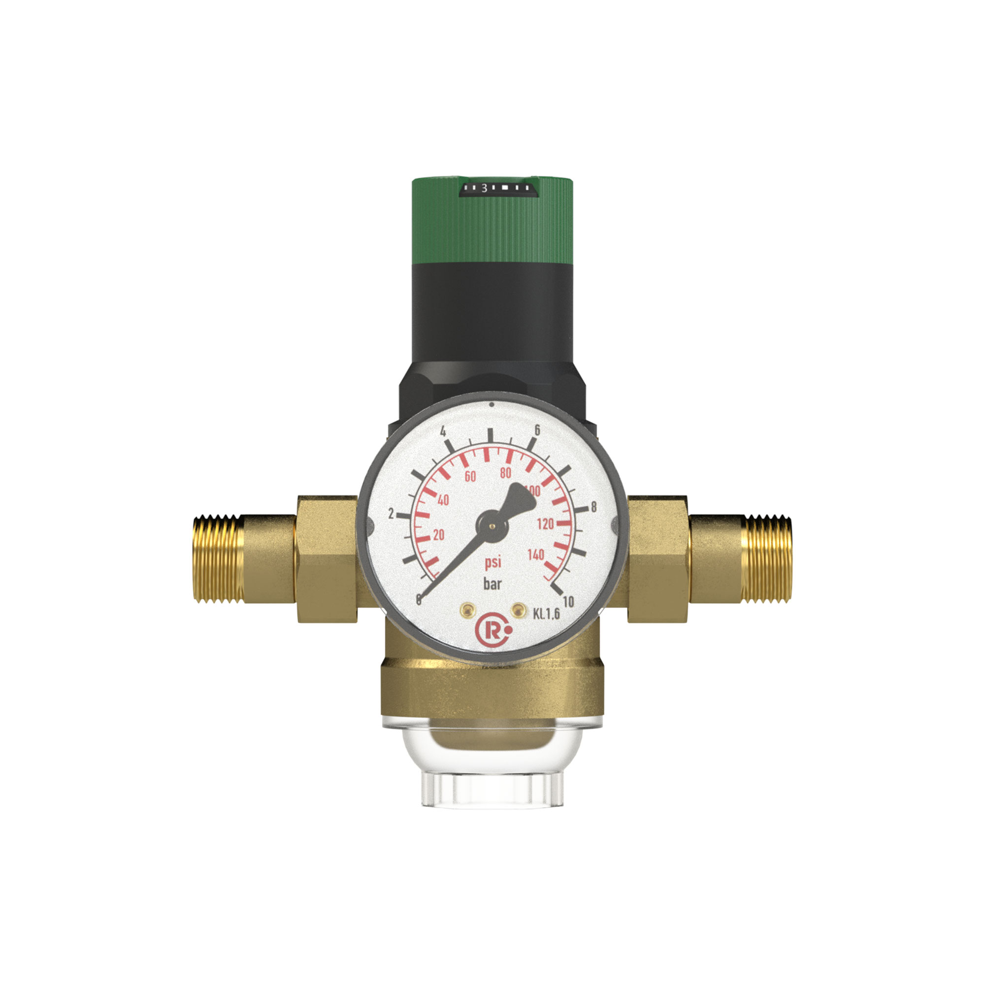 Druckregler für Trinkwasser, DVGW-geprüft, R 1/2, 1,5-6 bar, PE max.16 - gibt’s bei ☆ HUG Technik ✓