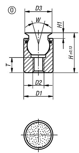 Pendelauflage mit O-Ring M04 D1=10, Form:O Vergütungsstahl, Komp:Diamant - K0284.504X012 - erhältlich bei ✭ HUG Technik ✓