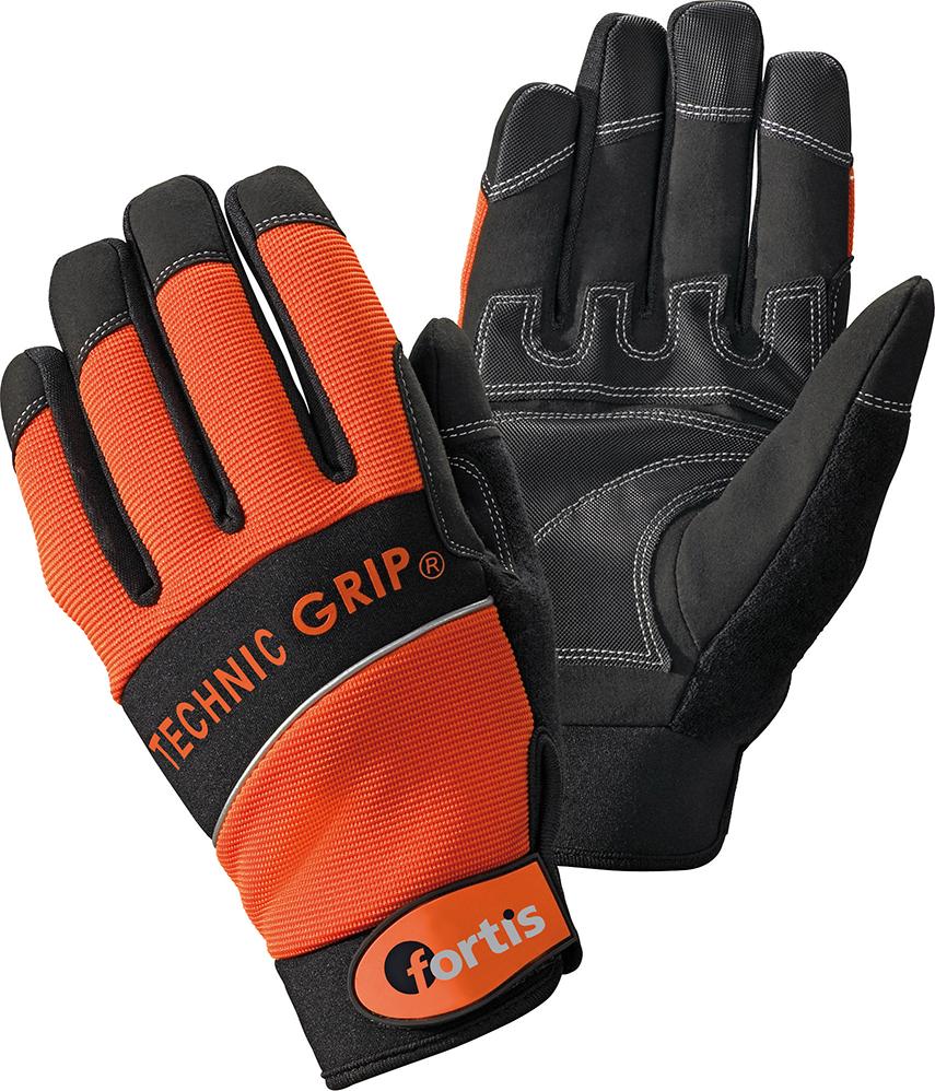 FORTIS Montagehandschuh Technic Grip, orange-schwarz - kommt direkt von HUG Technik 😊
