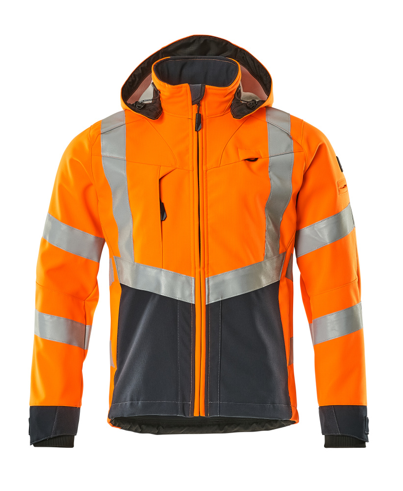 MASCOT SAFE SUPREME Soft Shell Jacke Blackpool Gr. 4XL hi vis orange schwarzblau