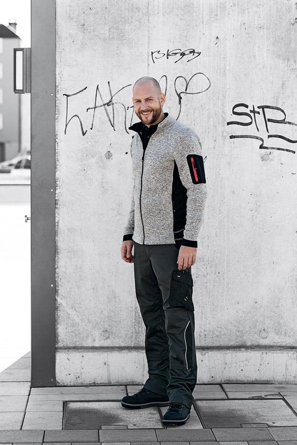 FHB® Strickjacke Christoph, 280g/qm, grau-schwarz - direkt von HUG Technik ✓