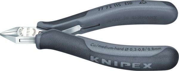 KNIPEX® Seitenschneider Elektronik ESD Minispitzkopf mit kleiner Fase 115 mm - erhältlich bei ✭ HUG Technik ✓