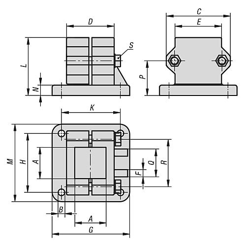 Rohrverbinder mit Fuß Aluminium, Komp:Stahl, A=30,3 - K0478.5230 - erhältlich bei ✭ HUG Technik ✓