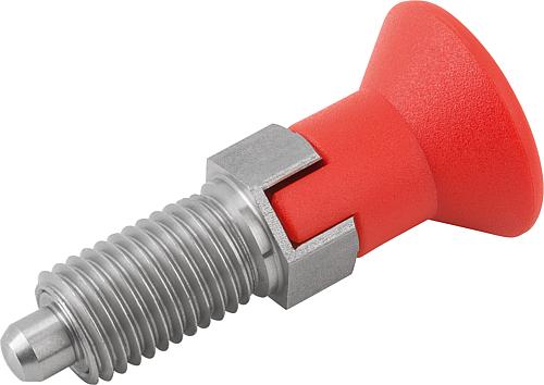 Arretierbolzen Gr.0 M08X1, D=4, Form: C mit Rastnut ohne Kontermutter, Edelstahl ungehärtet, Komp: Thermoplast - K0338.1300484 - erhältlich bei ♡ HUG Technik ✓