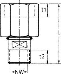 GEKA® plus-Schlauchverschraubung "2000" IG G 1" x AG G 3/4" MS drehbar - erhältlich bei ✭ HUG Technik ✓