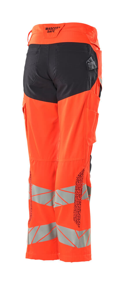 MASCOT® ACCELERATE SAFE Hose mit Knietaschen  Gr. 76/C34, hi-vis rot/schwarzblau - jetzt NEU  bei ✭ HUG Technik ✓