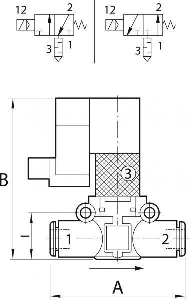 3/2-Wege-Magnetventil schallgedämpfte Entlüftung, NC, Schlauch-ø 6, »lineonline« - direkt bei HUG Technik ✓
