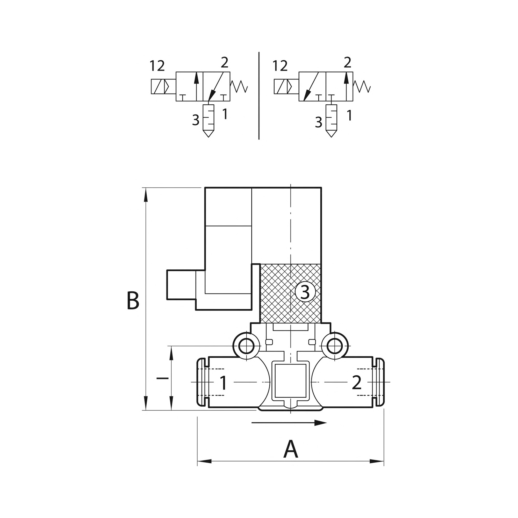 3/2-Wege-Magnetventil schallgedämpfte Entlüftung, NO, Schl.8 - gibt’s bei HUG Technik ✓