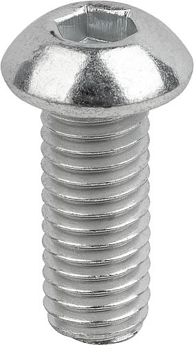 Schraube Halbrundkopf DIN EN ISO7380-1 M03X10, Form A mit Innensechskant, Stahl, 10.9, galvanisch verzinkt - K1796.1503X10 - bei HUG Technik ♡