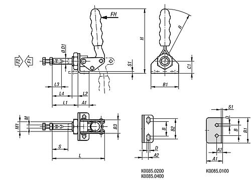 Schubstangenspanner Edelstahl, Komp:Kunststoff - K0085.0100N - bekommst Du bei ★ HUG Technik ✓