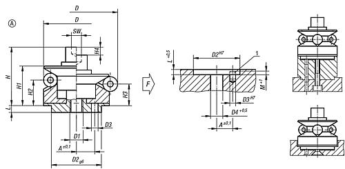 Zentrierspanner mit Kugel, Form: A Stahl, D =11,7, D=14,2 - K0358.101203 - bekommst Du bei HUG Technik ♡