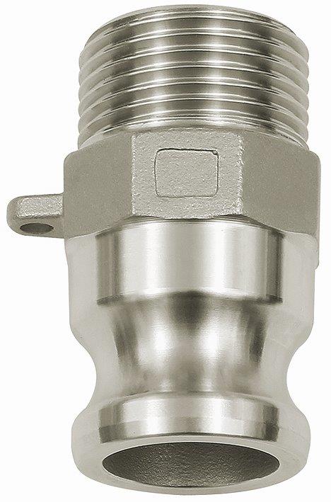 Kamlok-Schnellkupplungsstecker mit AG, Typ F, R 3/4, Edelstahl - erhältlich bei ♡ HUG Technik ✓