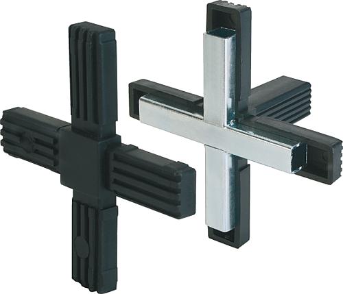 Steckverbinder Kreuz mit Abgang Polyamid, Komp:Stahl - K0621.1201512 - bei HUG Technik ✓