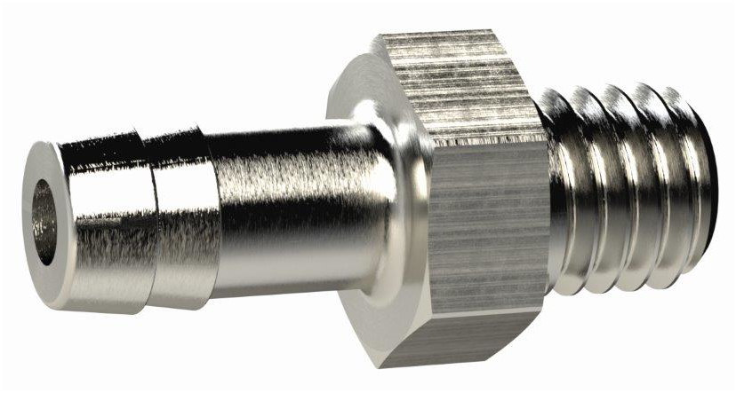 Einschraubschlauchtülle, M10x1 AG, Schlauch LW 9, Messing vernickelt - bei HUG Technik ♡