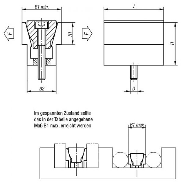 Keilspanner M04 Aluminium, Komp: Einsatzstahl - K0037.04 - bei HUG Technik ✭