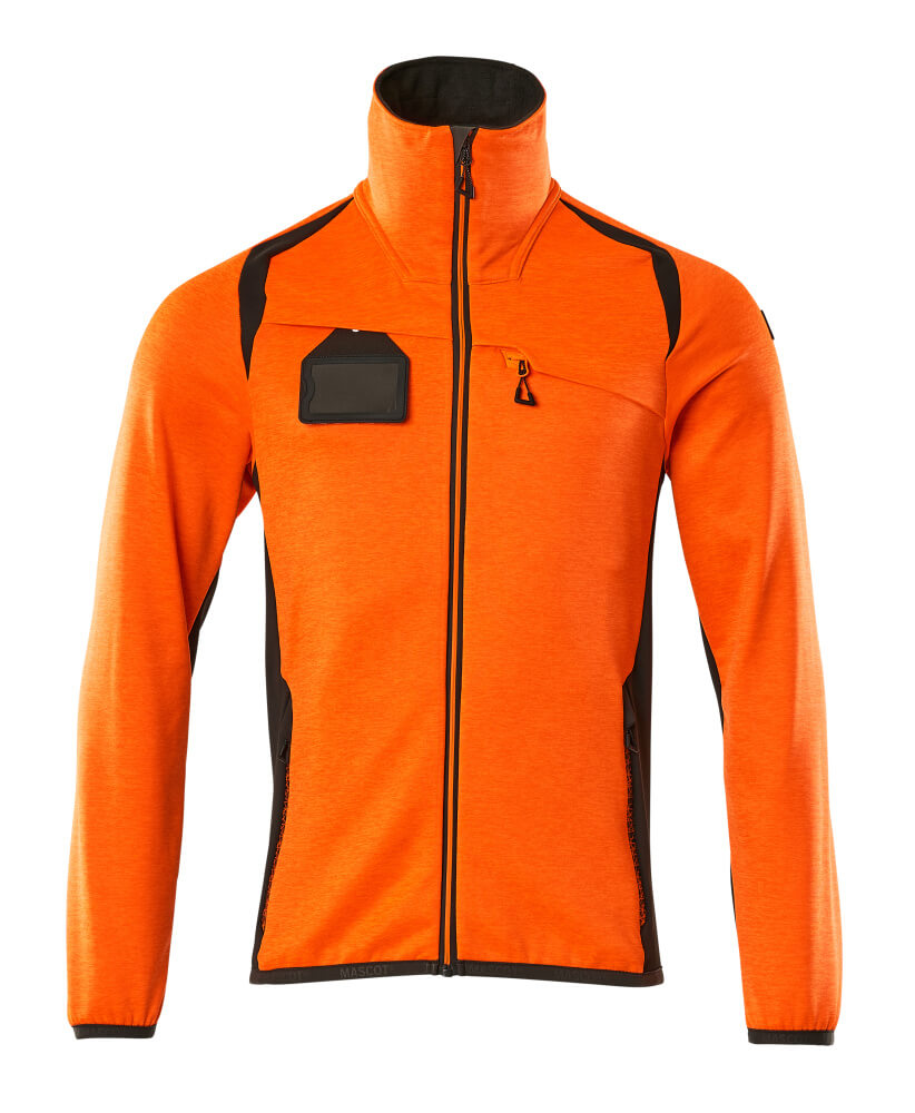 MASCOT® ACCELERATE SAFE Fleecepullover mit Reißverschluss  Gr. 2XL, hi-vis orange/dunkelanthrazit - bei HUG Technik ♡